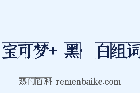 宝可梦+黑·白组词是什么意思的图片